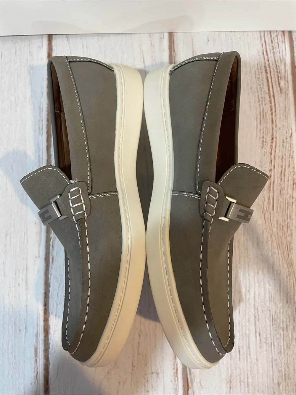 Tommy Hilfiger Men's Gray Slip-On Loafers with White Sole